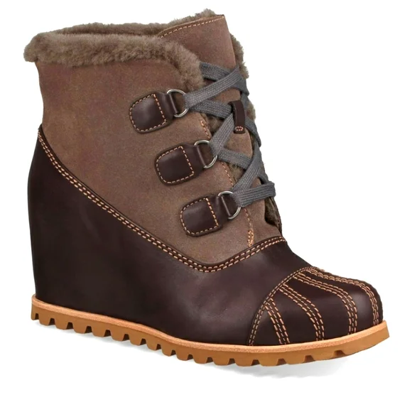 UGG Alasdair Wedge brown/tan Boots sz 9 - Picture 1 of 10